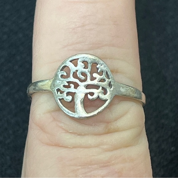 Vintage Sterling Silver Tree of Life Ring Size 8 - Picture 6 of 9